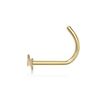 14K Yellow Gold 4 MM Dog Bone Curved Nose Ring, 20 Gauge