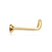 14K Yellow Gold Curved Screw Brown Diamond Nose Ring, 0.05 Carat, 20 Gauge