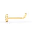 14K Yellow Gold Curved Purple Heart Cubic Zirconia Nose Ring, 20 Gauge