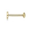 14K Yellow Gold 4 MM Internal Threaded Disc Micro Labret Lip Stud