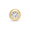 14K Yellow Gold 3 MM Cubic Zirconia Labret Monroe Lip Style Ball Stud Ring