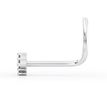14K White Gold Square Cubic Zirconia Curved Screw Nose Ring, 20 Gauge