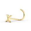 14K Yellow Gold Curved X Nose Ring, 20 Gauge