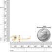 14K Yellow Gold Cat Curved Cubic Zirconia Nose Stud, 20 Gauge