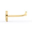 14K Yellow Gold Curved Cubic Zirconia Nose Stud, 20 Gauge