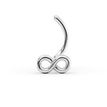 14K White Gold Infinity Curved Screw Nose Ring, 20 Gauge
