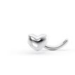 14K White Gold Heart Curved Screw Nose Ring, 20 Gauge